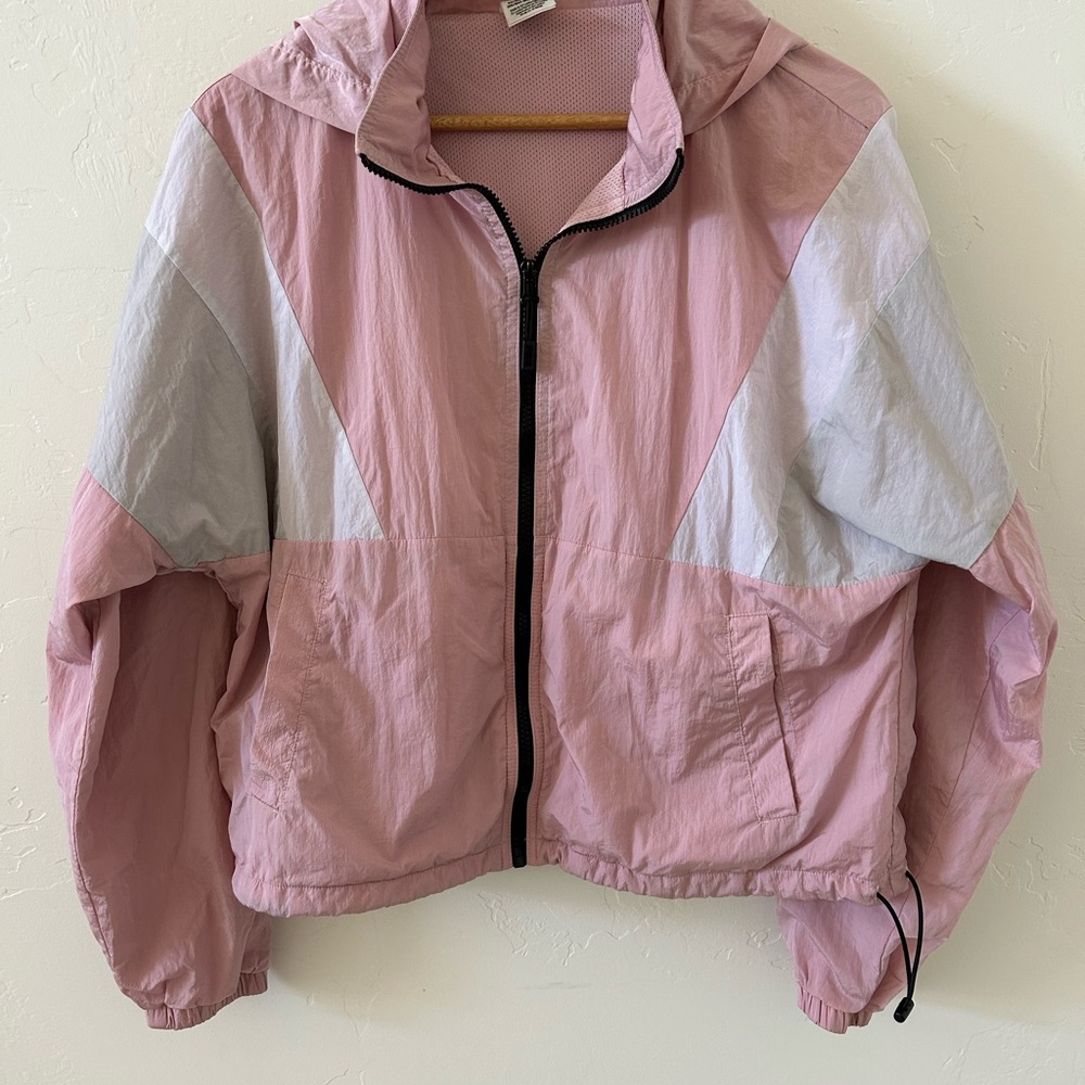 PINK Victoria's Secret Light Pink and Gray Bomber Jacket XS